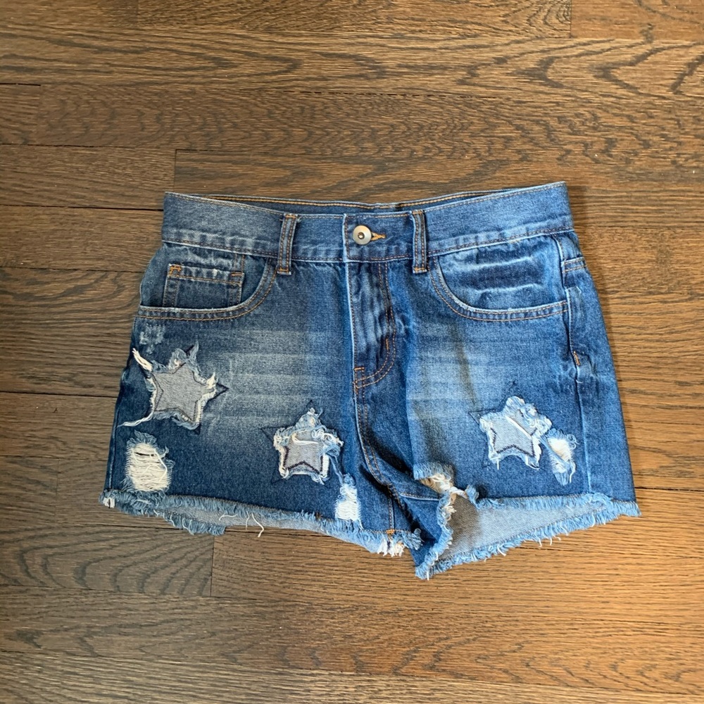 Star denim shorts
